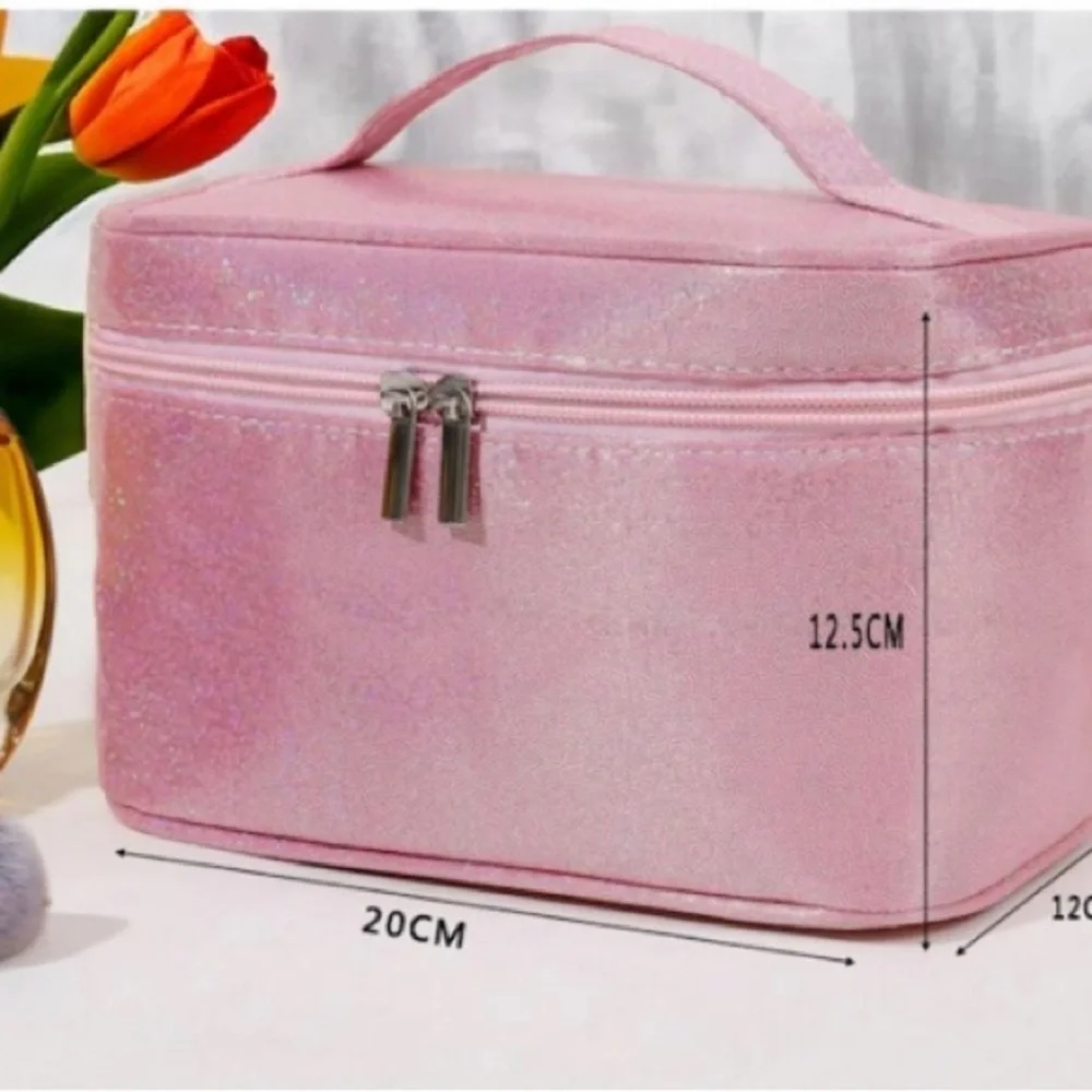 NWT Glitter Pink Travel Makeup Bag ๐๐ - Picture 2 of 3